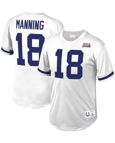 Mitchell & Ness Peyton Manning Indianapolis Colts Retired Player Name And Number Mesh Top - White