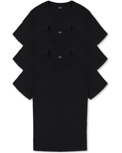 Gap 3-pk. Cotton V-neck Undershirt - Black