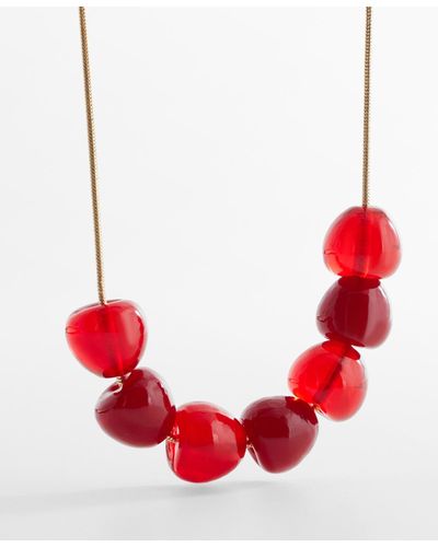 Mango Cherry Pendant Necklace - Red
