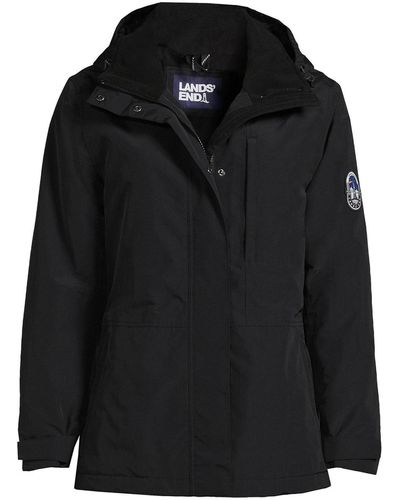 Lands' End Plus Size Squall Waterproof Insulated Winter Jacket - Black