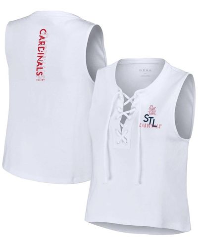 WEAR by Erin Andrews St. Louis Cardinals Lace-up Tank Top - White