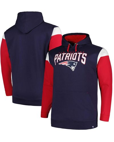 Profile New England Patriots Big And Tall Trench Battle Pullover Hoodie - Blue