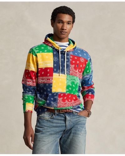 Polo Ralph Lauren Patchwork-print Spa Terry Hoodie - Multicolor