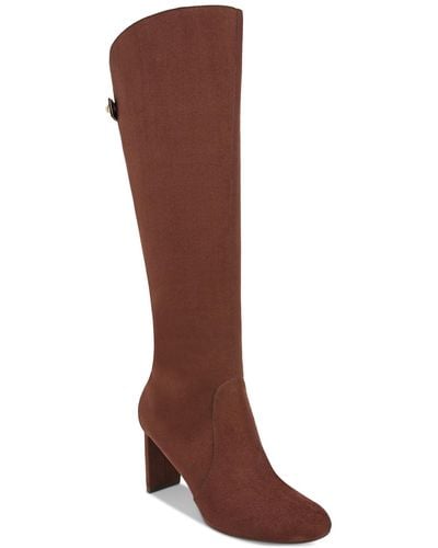 Alfani Adelayde Knee High Thin Block-heel Dress Boots - Brown