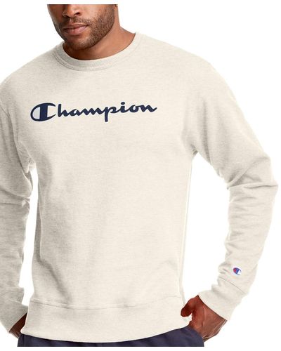 Champion Powerblend Fleece Logo Sweatshirt - Natural