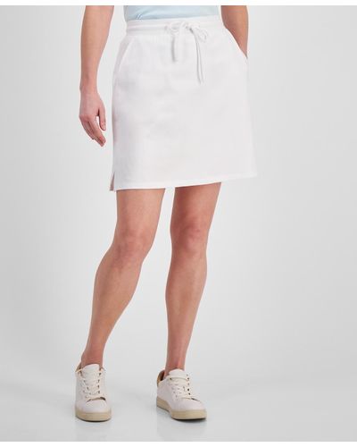 Style & Co. Petite Solid Jersey Skort - White