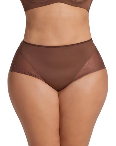 Leonisa High Waisted Sheer Lace Shaper Panty - Brown