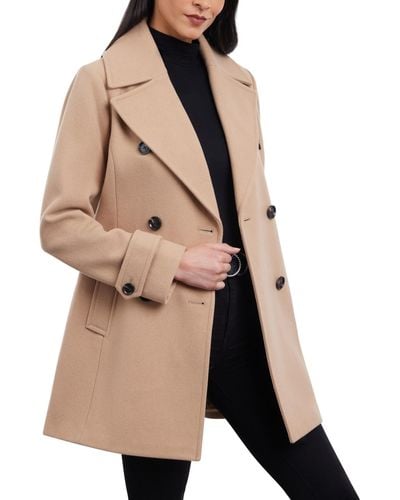Michael Kors Double-breasted Notched-collar Coat - Natural