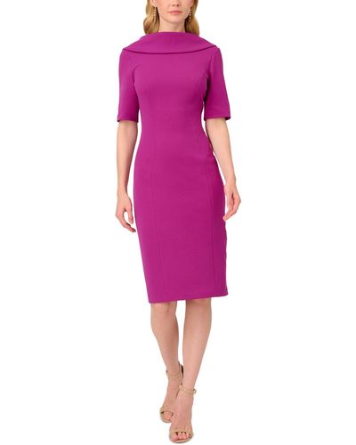 Adrianna Papell Short-sleeve Sheath Dress - Purple