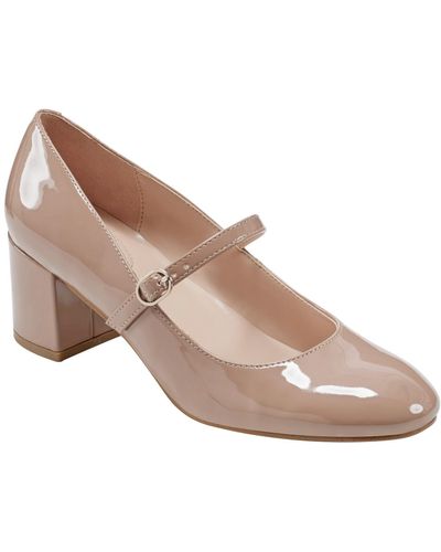 Bandolino Cariann Round Toe Block Heel Mary-jane Pumps - Brown