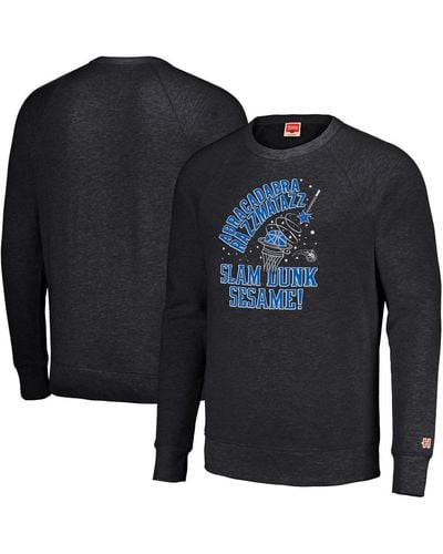 Homage And Distressed Orlando Magic Slam Dunk Sesame Tri-blend Crew Raglan Pullover Sweatshirt - Blue