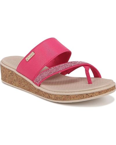 Bzees Bora Bright Washable Thong Sandals - Pink