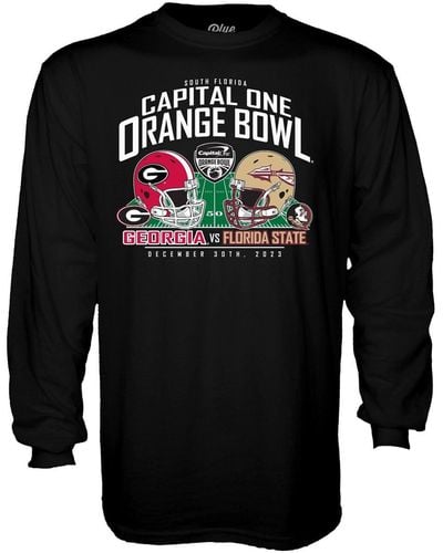 Blue 84 Florida State Seminoles Vs. Georgia Bulldogs 2023 Orange Bowl Matchup Long Sleeve T-shirt - Black
