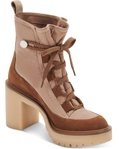 Dolce Vita Celida Lace-up Lug Sole Hiker Booties - Brown