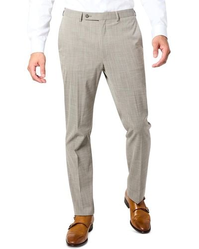 DKNY Modern-fit Sharkskin Stretch Suit Pants - Gray