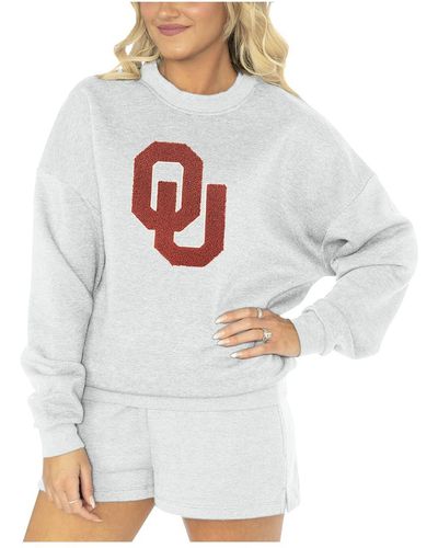 Gameday Couture Oklahoma Sooners Team Effort Pullover Sweatshirt And Shorts Sleep Set - White