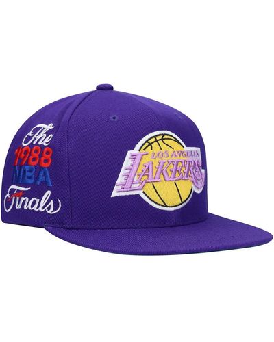 Mitchell & Ness Los Angeles Lakers Hardwood Classics 1988 Nba Finals Xl Patch Snapback Hat - Purple