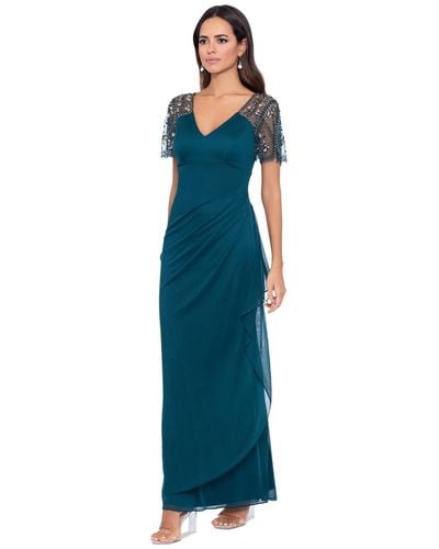 Xscape Petite Embellished Chiffon Gown - Blue