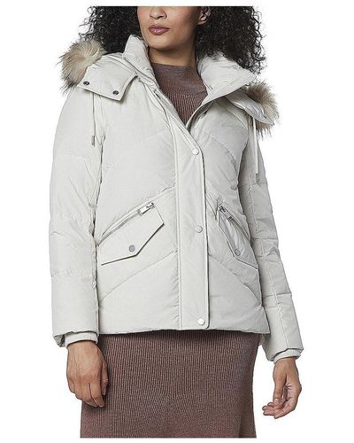 Andrew Marc Daphne Quilted Soft Matte Shell With Mixed Quilted Down Puffer - Gray