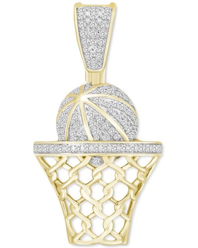 Macy's Diamond Basketball Hoop Pendant (1/5 Ct. T.w. - Metallic