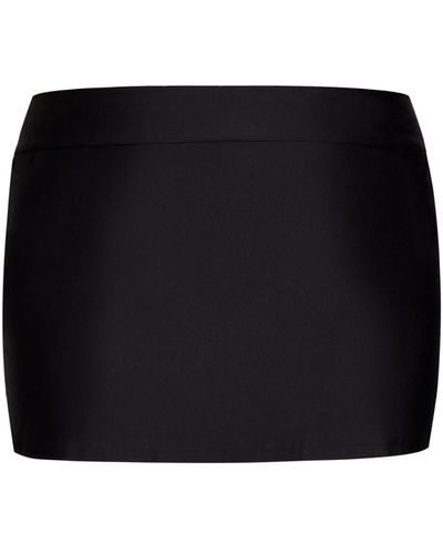 Avenue Plus Size Flare Knit Swim Skirt - Black