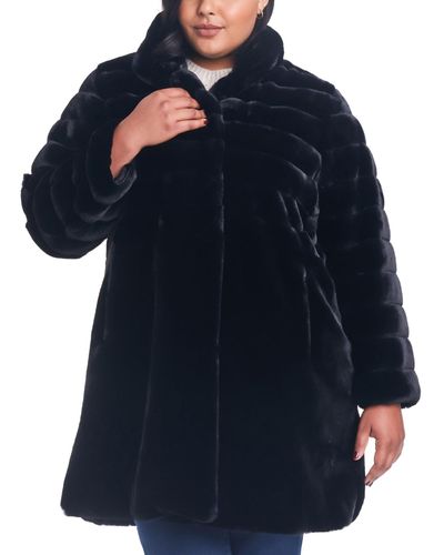 Jones New York Plus Size Faux-fur Coat - Blue