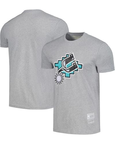 Mitchell & Ness And San Antonio Spurs Hardwood Classics Mvp Throwback Logo T-shirt - Gray