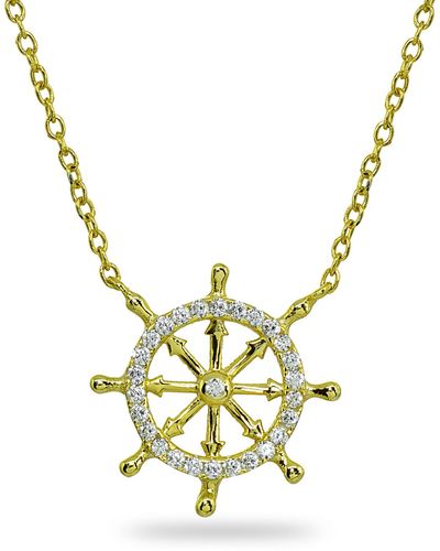 Giani Bernini Cubic Zirconia Ship's Wheel Necklace - Metallic