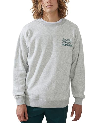 Cotton On Active Graphic Crew Fleece Sweatshirt - Gray