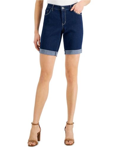 Style & Co. Cuffed Denim Bermuda Shorts, Created For Macy's - Blue