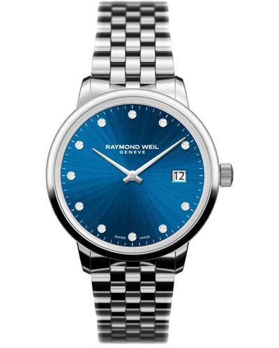 Raymond Weil Swiss Toccata Diamond Accent Stainless Steel Bracelet Watch 29mm - Blue
