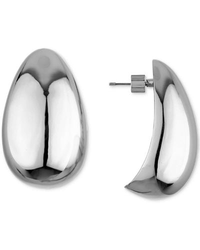 OMA THE LABEL Abstract Tear-shape Dome Drop Earrings - White