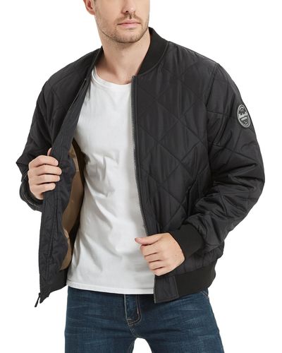 Hawke & Co. Diamond Quilted Bomber Jacket - Black