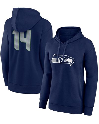 Fanatics Dk Metcalf Seattle Seahawks Player Icon Name And Number V-neck Pullover Hoodie - Blue