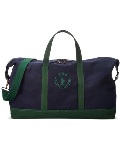 Polo Ralph Lauren logo-embroidered Canvas Duffle Bag - Newport Navy/New Forest