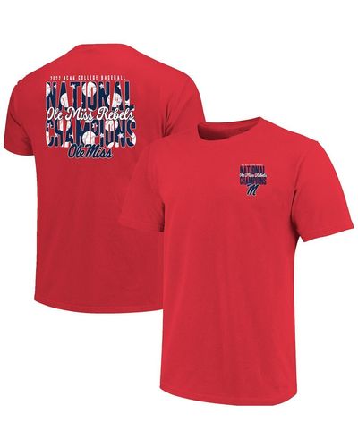 Image One Ole Miss Rebels 2022 Ncaa Baseball College World Series Champions 2-hit T-shirt - Red