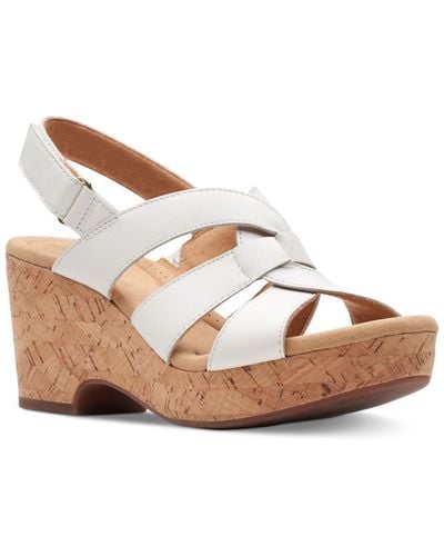 Clarks Collection Giselle Beach Slingback Wedge Sandals - Brown