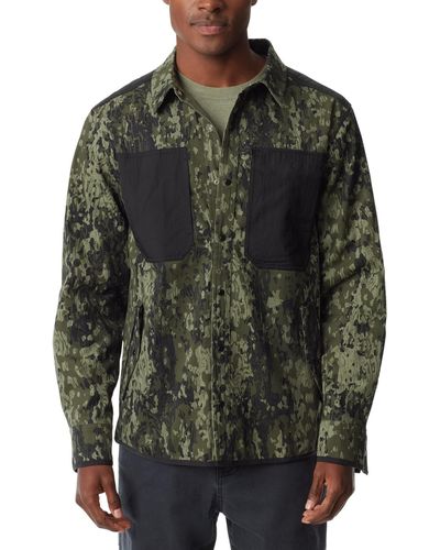 BASS OUTDOOR Worker Standard-fit Stretch Camouflage Shirt Jacket - Gray