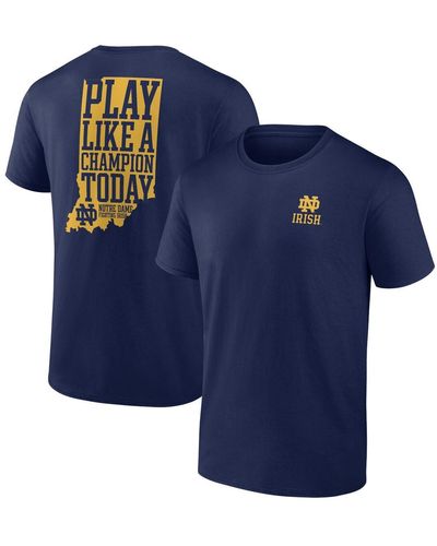 Fanatics Notre Dame Fighting Irish Hometown Play Like A Champion Today 2-hit T-shirt - Blue