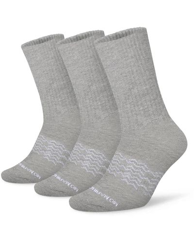 Mio Marino Moisture Control Athletic Crew Socks 3 Pack - Gray