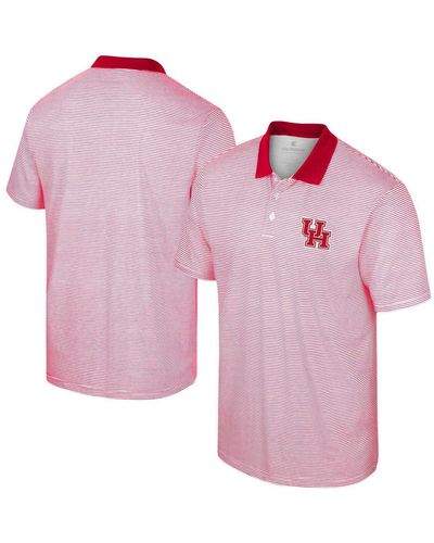 Colosseum Athletics Houston Cougars Print Stripe Polo Shirt - Pink
