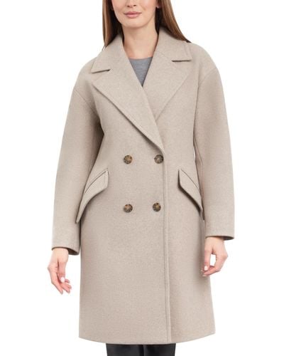 Lucky Brand Double-breasted Drop-shoulder Coat - Natural