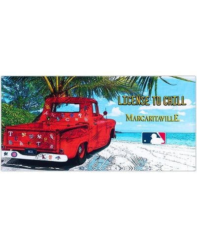 Margaritaville Mlb License To Chill Beach Towel - Blue