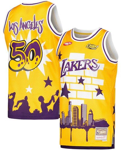 Mitchell & Ness X Tats Cru Los Angeles Lakers Hardwood Classics Fashion Jersey - Yellow