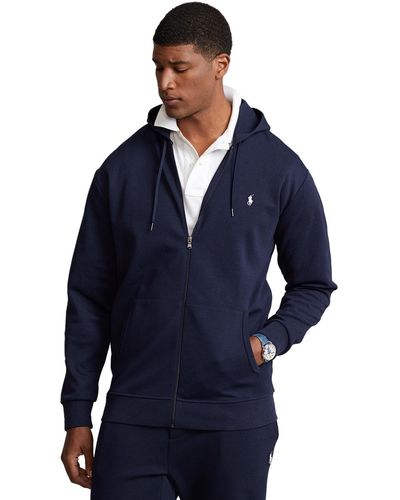 Polo Ralph Lauren Big & Tall Double-knit Full-zip Hoodie - Blue