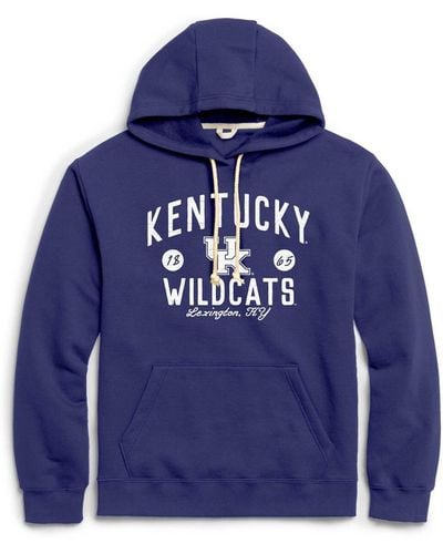 League Collegiate Wear Distressed Kentucky Wildcats Bendy Arch Essential Pullover Hoodie - Blue