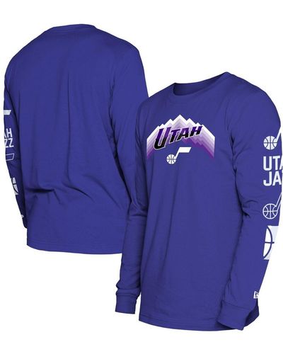 KTZ Utah Jazz 2023/24 City Edition Long Sleeve T-shirt - Blue
