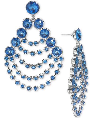 INC International Concepts Crystal Chandelier Drop Earrings - Blue
