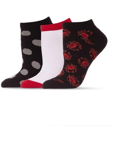 Memoi 3-pk. Animals Socks Set - Red