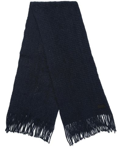 Mio Marino Wide Knit Ribbed Scarf - Blue